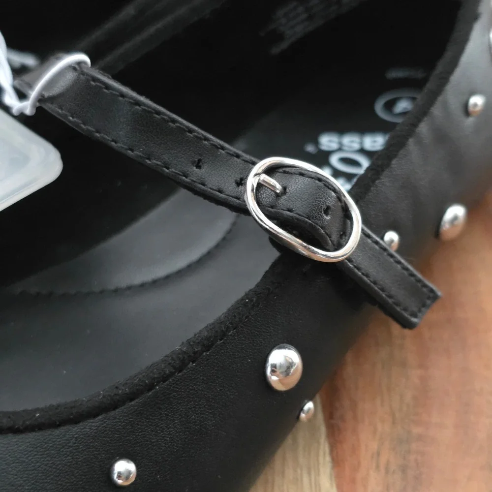 Art Class Madison Flats Kids Size 4 Black NEW Studded Mary Jane Shoes